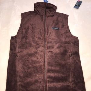 Columbia Sportswear Company Men's Sleeveless Fleece Jacket Size Small Brown